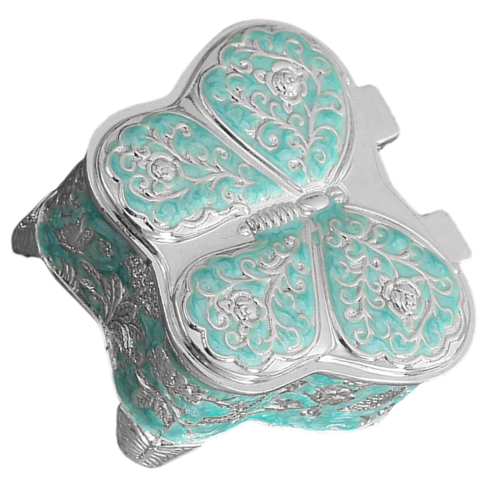 

Metal Jewelry Storage Solution with Butterfly Shape Space Saving Design Elegant Rings Holder Metal Texture for Jewelry срібний/синій