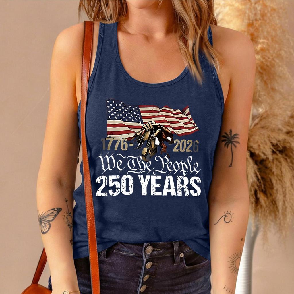 Womens Short Sleeve Blouses We The 250 Years Flag Print Womens Short Sleeve Shirts Casual Tank Top Womens Short Sleeve Tops