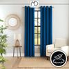 Velvet Curtain with Eyelets - Blue