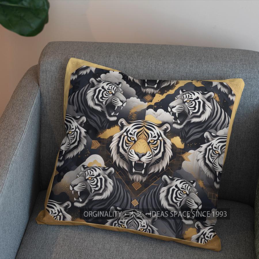 Tiger-Patterned Cushion Covers For Stylish Home Pattern Cushion Cover Suitable For Sofa Bedroom Car Pillow Cover