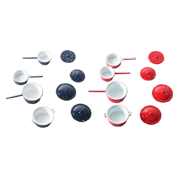 Cute Realistic Dollhouse Miniature Pan with Cover Toy Pretend Play Accessories