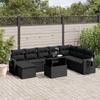 VidaXL Garden Lounge Set 8 Pcs with Cushions Black Braided Resin 3268065