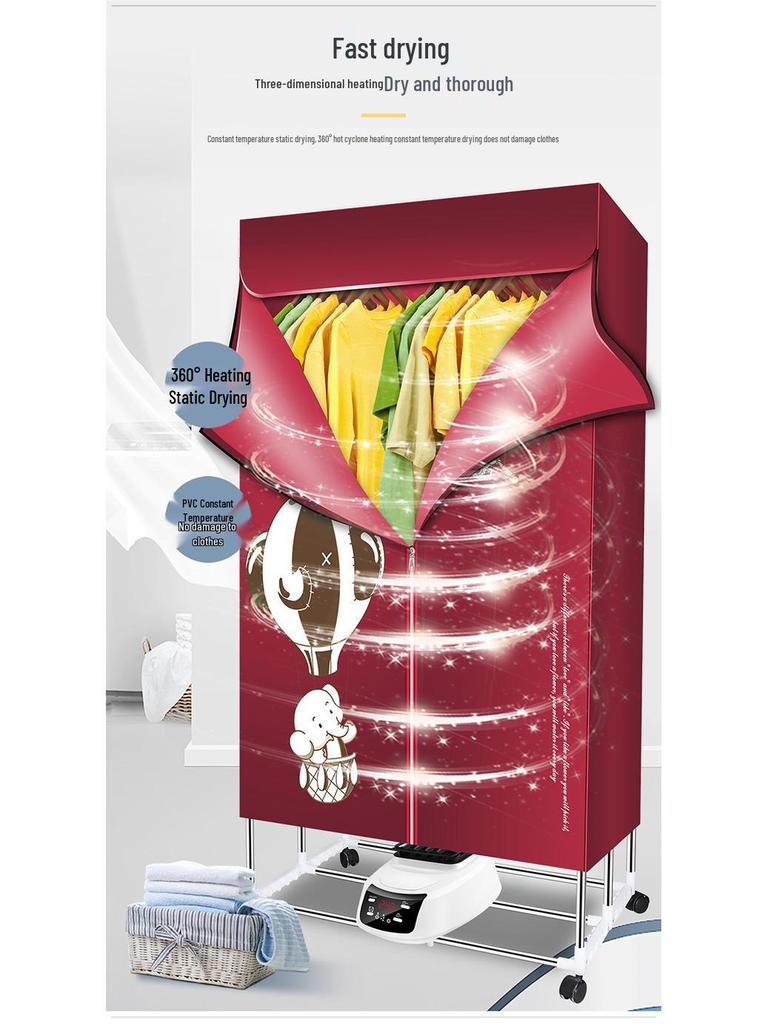 Foldable Remote-Controlled Clothes Dryer with Warm Air Blower for Home Use
