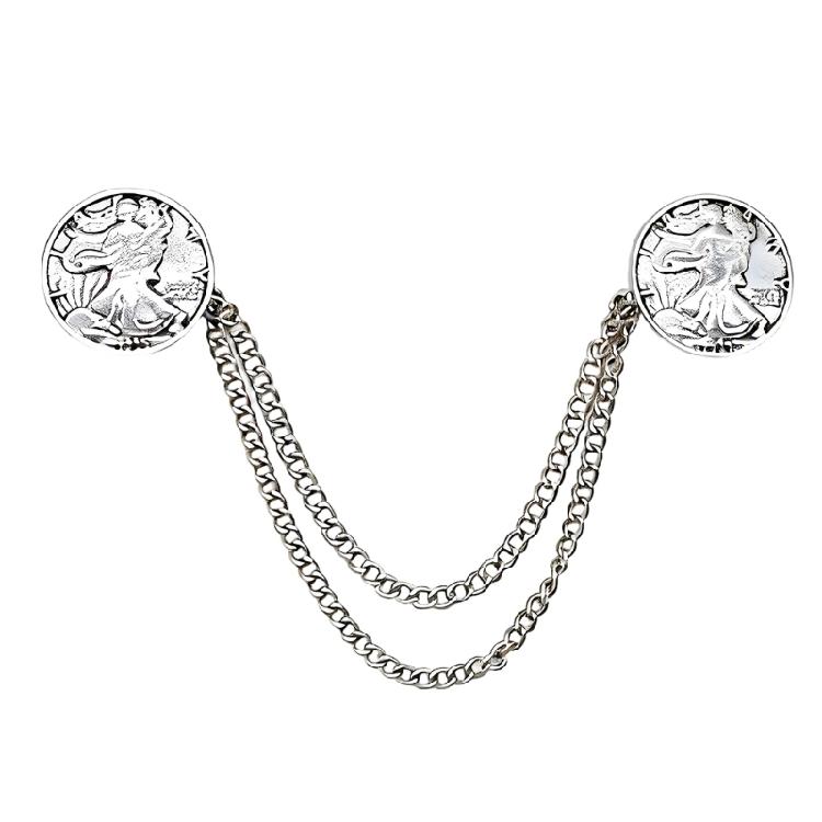 Fashionable Chain Brooch Trendy Chest Jewelry Gift With European Pattern For Shawl And Clothing Accessories