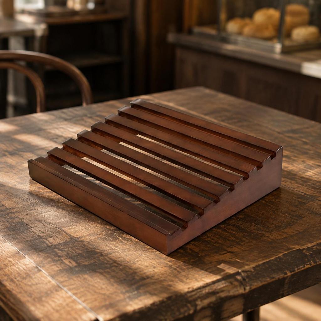 Bakery Display Tray Rustic Wooden Elegant for Cafes, Dessert Shops