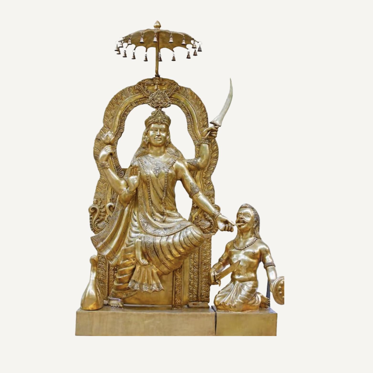 Pure Brass Made Mata Bagalamukhi Decorative Puja Idol For Home, Temple - 22 Cm