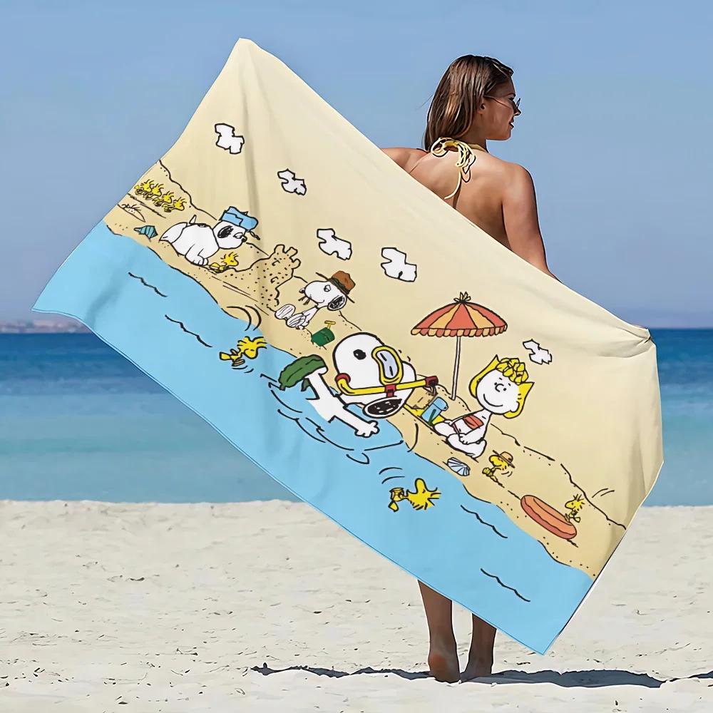 Cartoon Dog Snoopies Beach Towel Microfiber Sand Free Quick Dry Sandproof Pool Towels Gift for Women Travel Gym Shower Camping