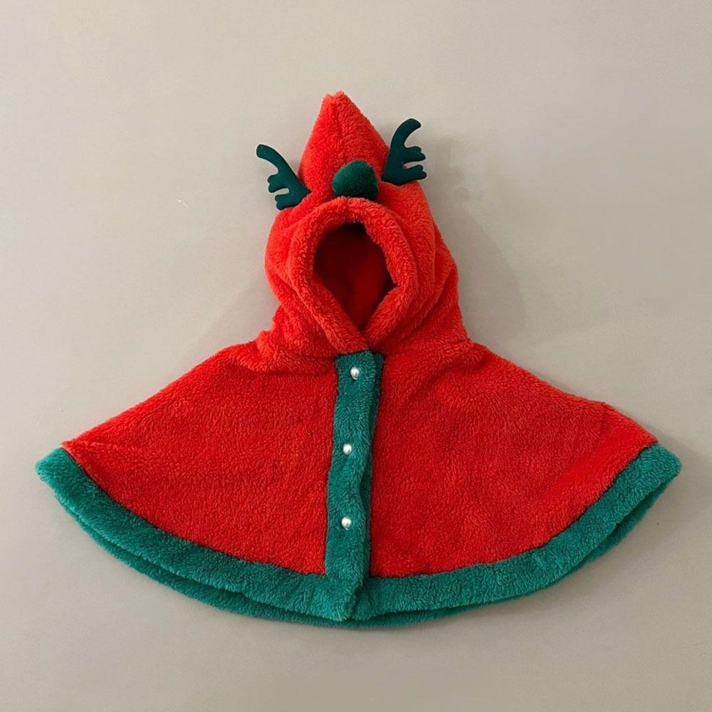 

Toddler Baby Christmas Hooded Cloak Thickened Cape Cosplay Reindeer Xmas Gift 100cm/39.37in красный
