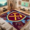 West Ham United Football Print Crystal Velvet Rug, Comfortable Water Absorbent Non Slip Indoor Floor Carpet