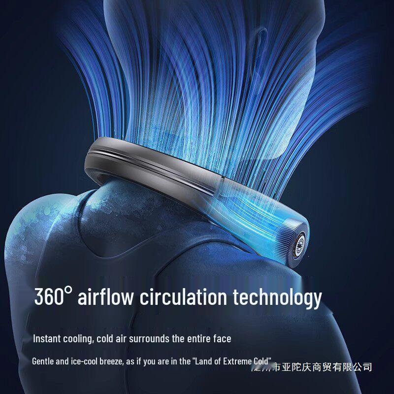 2025 Lazy Neck Fan: USB Rechargeable, 100-Speed, Bladeless, Ice Ceramic Cooling