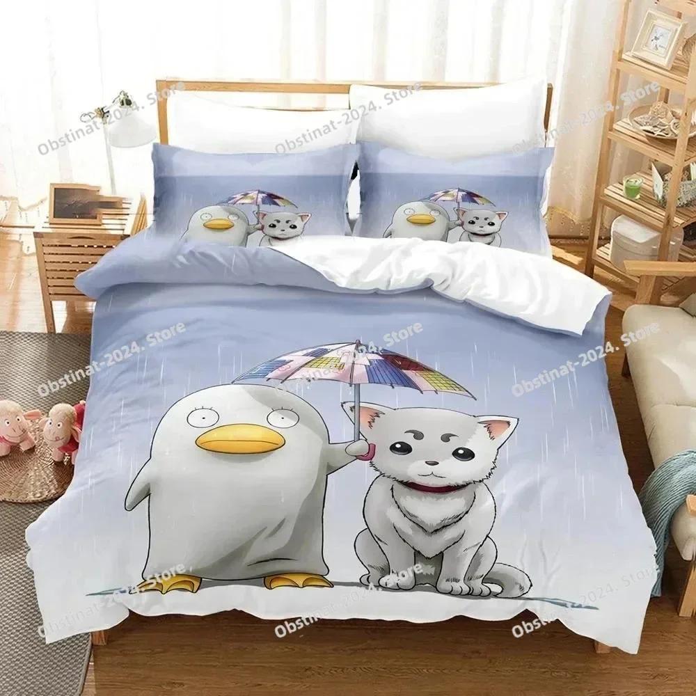 3D Gintama Bedding Set Anime Gintoki Sakata Printed Single Comforter Quilt Duvet Cover Pillow Case 3 Pieces Sets Kids Adult Size