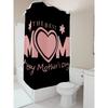 The Best Mom Heart Print Shower Curtain For Mother'S Day