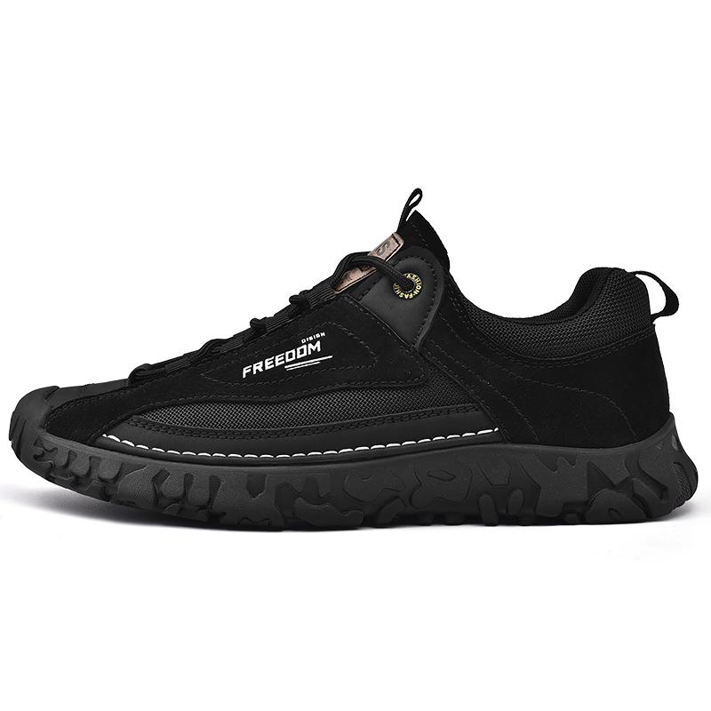 Four Seasons Men's Pigskin Mesh Breathable Retro Casual Shoes Large Size Casual Shoes Lightweight Ankle Boots
