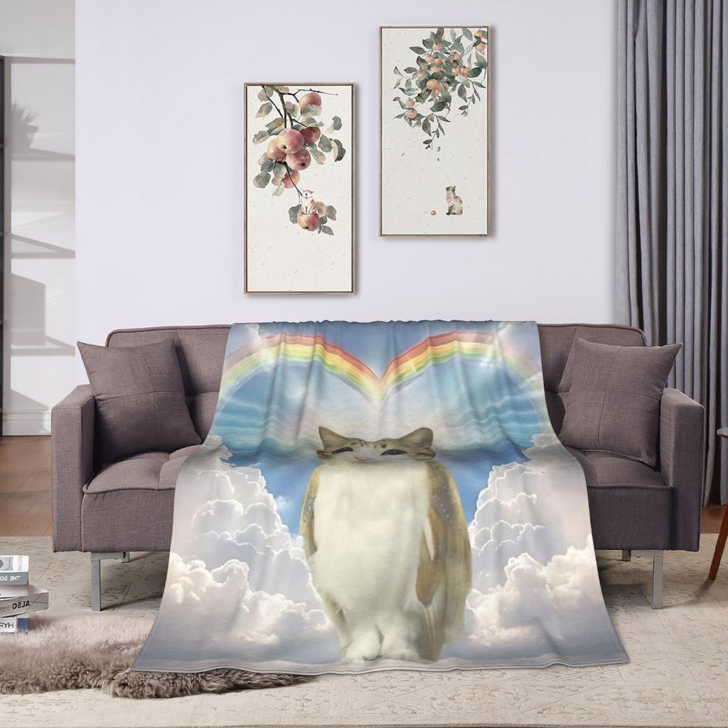 Internetberühmte Meowl Katze Eule Meme Decke Reise Flanell Überwurf für Wohnkultur Warm Benutzerdefiniert DIY Tagesdecke Geburtstagsgeschenk