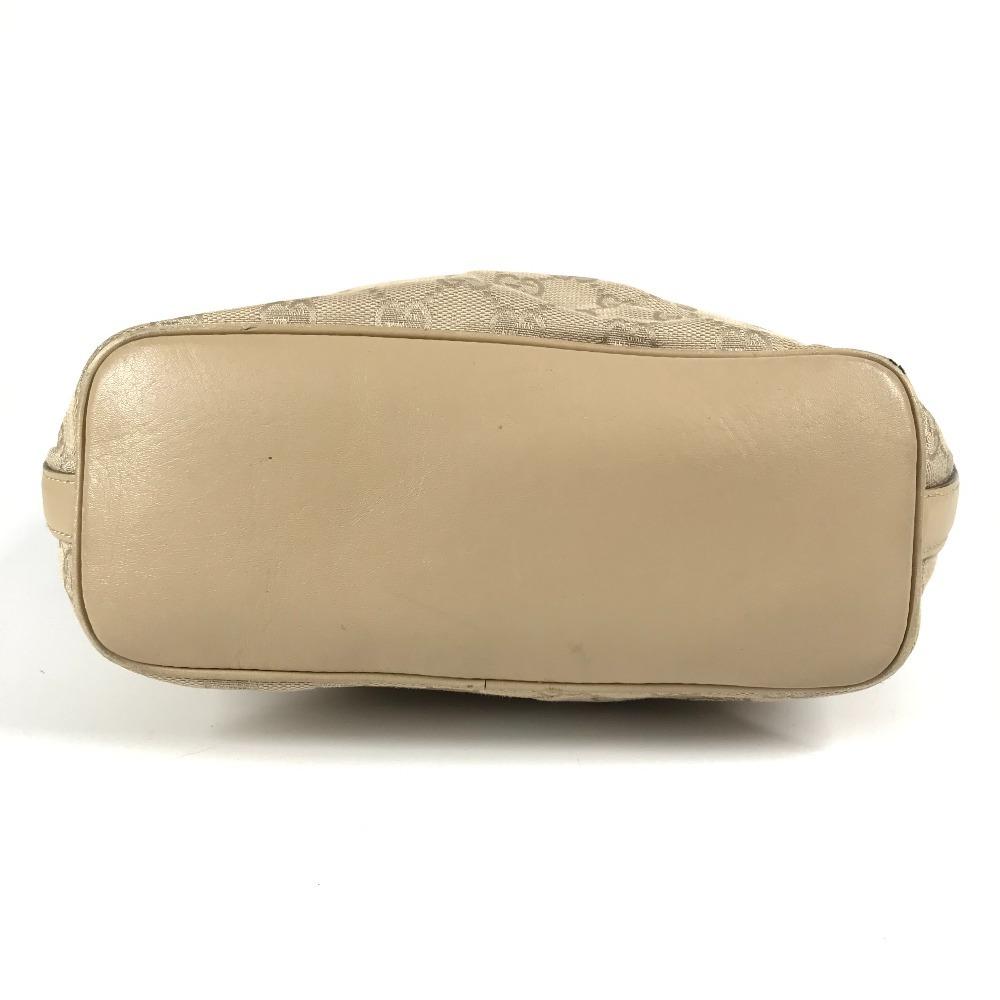 Gucci 73885 GG Logo Bucket-shaped Shoulder Bag GGCanvas/Leather Beige