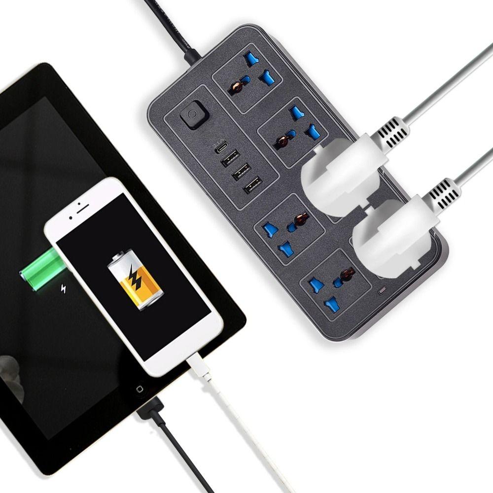 2m Extension Cord Power Multi Tap Multiprise Electrical Socket Outlet Power Strip  Dorm