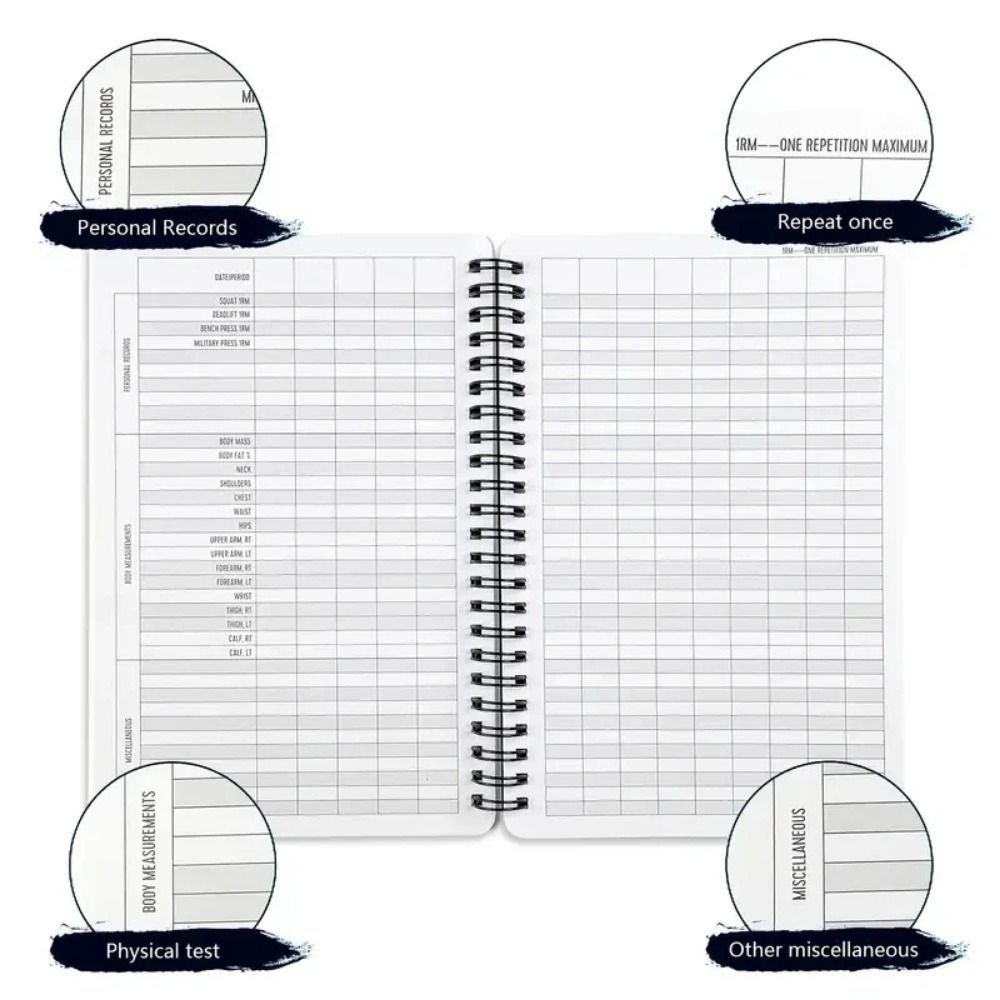 Paper A5 Planner Log Notebook English Interior Fitness Plan Book Fitness Logbook  Office Supplies