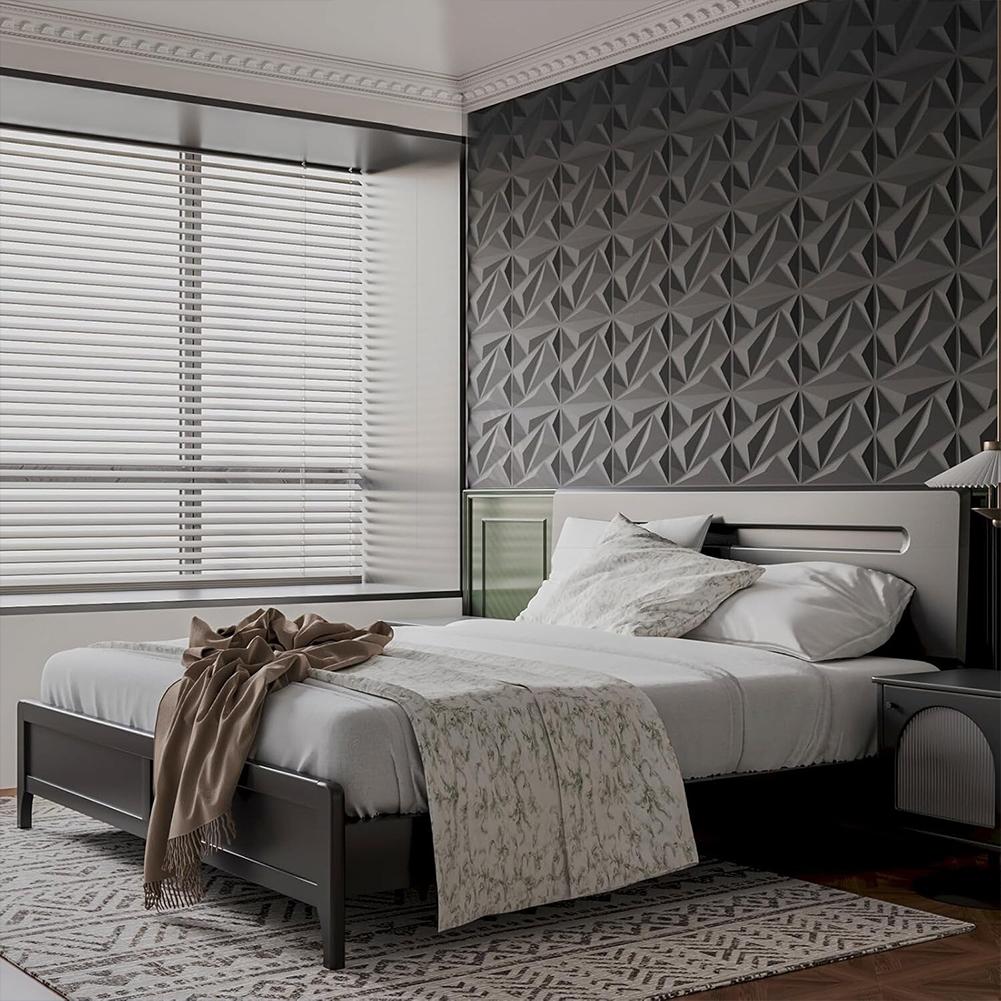 50/100Pcs 3D Wall Panel Diamond 30x30cm PVC Accent Textured Wall Panels 3D Wall Paper for Living Room Gaming Room TV Background