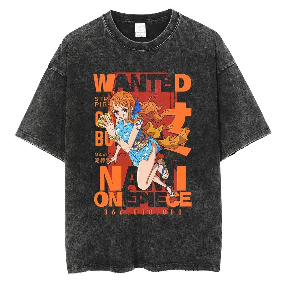 Camiseta Oversized Estampa Anime Vinsmoke Sanji Procurado One Piece Lavada Vintage | Top Streetwear Unissex