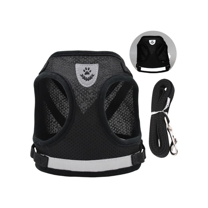 Breathable Dog Vest Harness Reflective Strap Comfortable Dog Harness for Small Pet Outdoor Activity Walking Accessory
