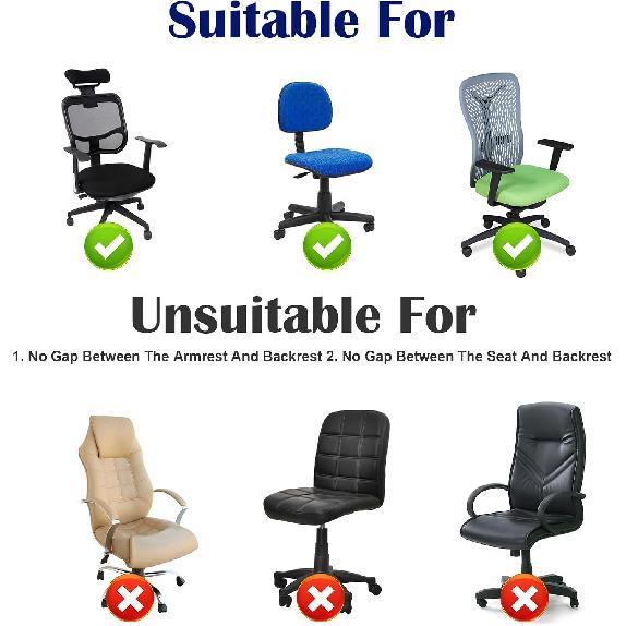 Stretch Jacquard Office Chair Cover, Stretch Office Chair Seat Cushion Covers, Removable Washable Computer Chair-Covers, Universal Gaming-Chair Seat