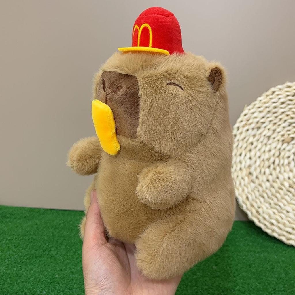 Hat French fries capybara plush toy sports kapi ugly bala doll doll eight inch grab machine doll