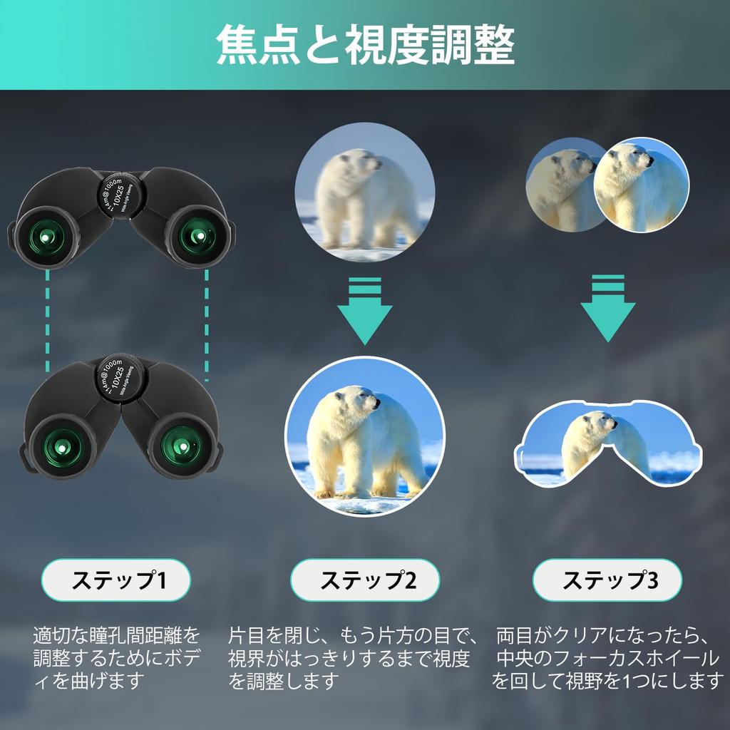 ToopMount 10x25 Prism Binoculars with Multi-Coated Lenses, Waterproof Telescope Optics with Strap and Carrying Bag for Hiking, Travel, Sightseeing,