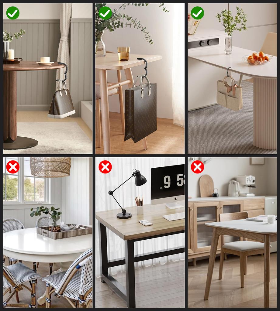 enGMOLPHY Bag Hanger, Teardrop Shaped Desk Hook for Bags, Environmentally Friendly Zinc Alloy Material, Portable Table Wallet Hanger, Bag Holder, for