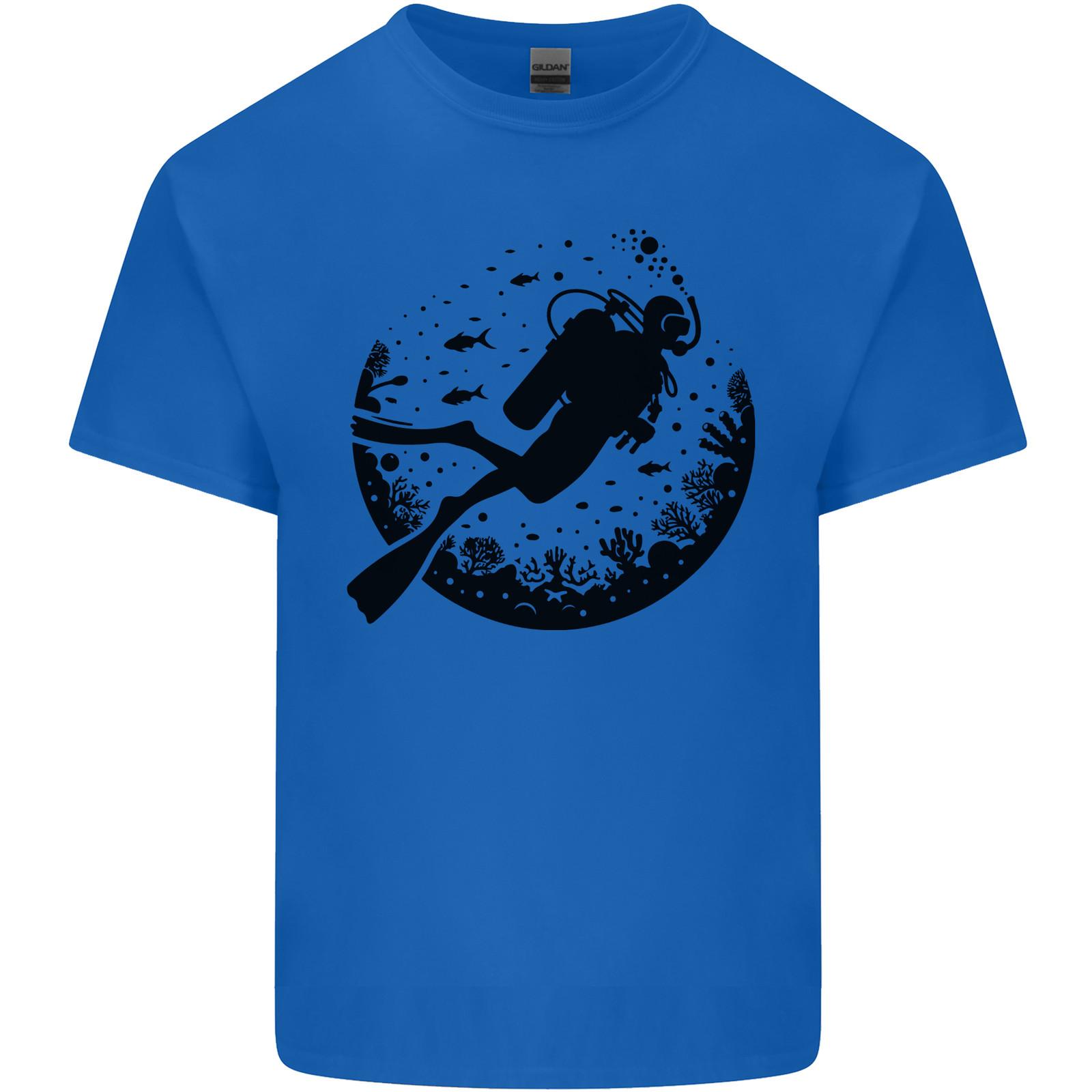 Ocean Scuba Diver Diving Mens Light Cotton T-Shirt M