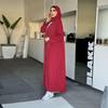 MQ182 Bescheidene Sommer Damen Farbblock Streifen Vielseitige Lange Abaya Robe