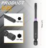 T7-T50 Torx Head Impact Screwdriver Bits 1/4" Hex Shank Magnetic No Hole Tamper Proof 6 Point Star Screw Driver Bits Power Tools