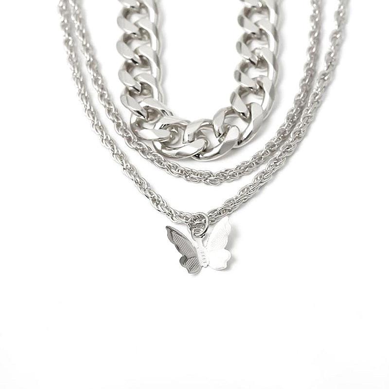 Fashion creative strand chain combination foot decoration, simple alloy butterfly pendant anklet