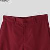 INCERUN Men High Waist Zip-up Side Mesh Patchwork Casual Flare Pants Trousers