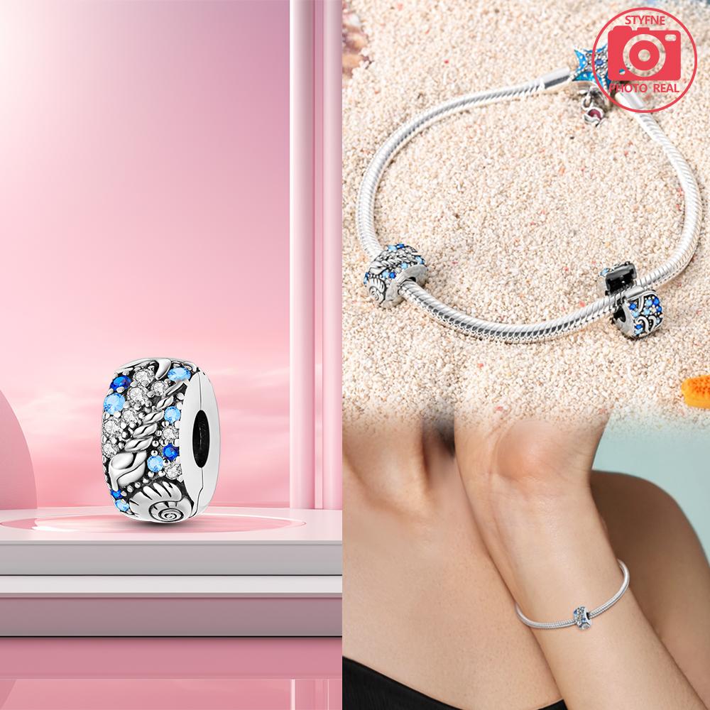 Copper Star Fixed Clip Beads Charm Bracelets For Women Fit Pendant Charms Beads For Fine Jewelry Making Gift