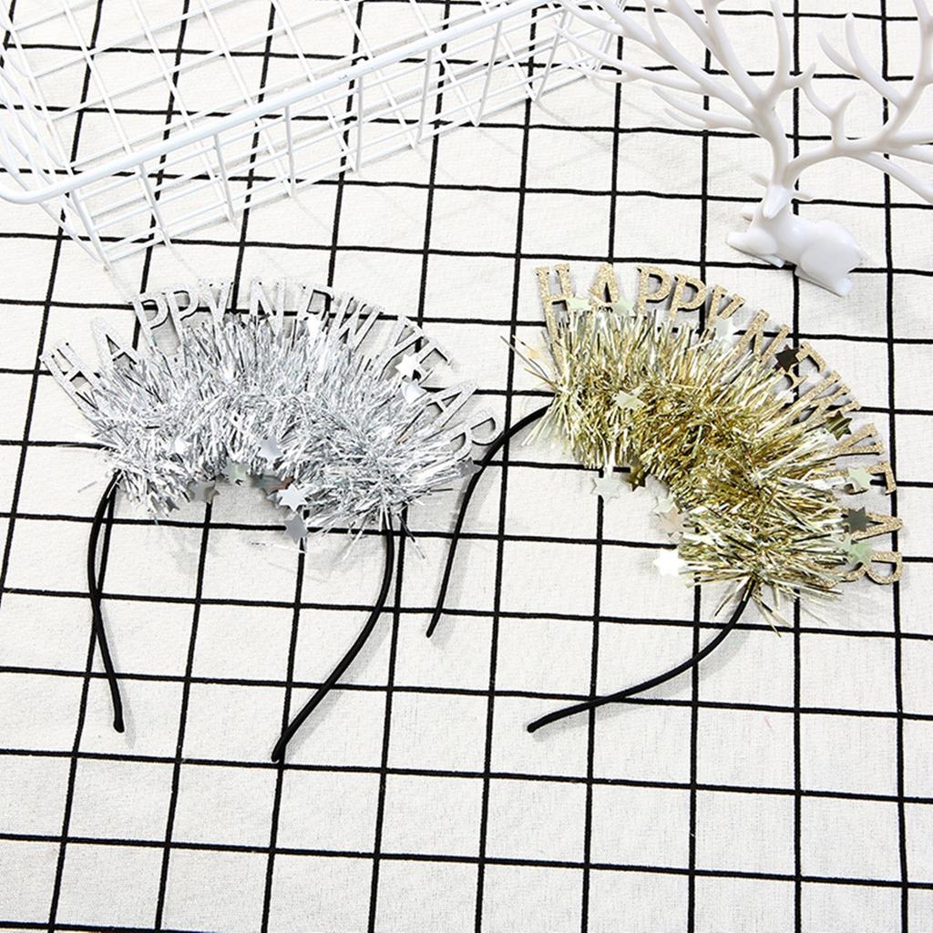 New Year Party Cool Costume Headband Christmas Headwear Photo Props Tinsel Karaoke Party Headwear Cosplay Accessories