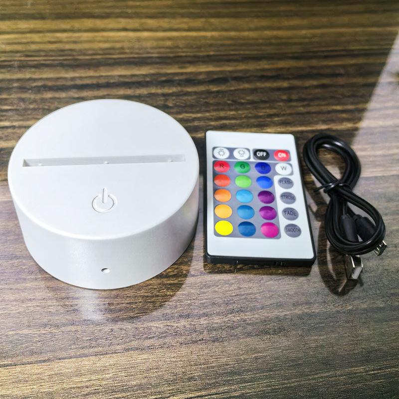 

3D-ночник с пультом дистанционного управления и сенсорным управлением - цветная акриловая USB-зарядная база своими руками 5V