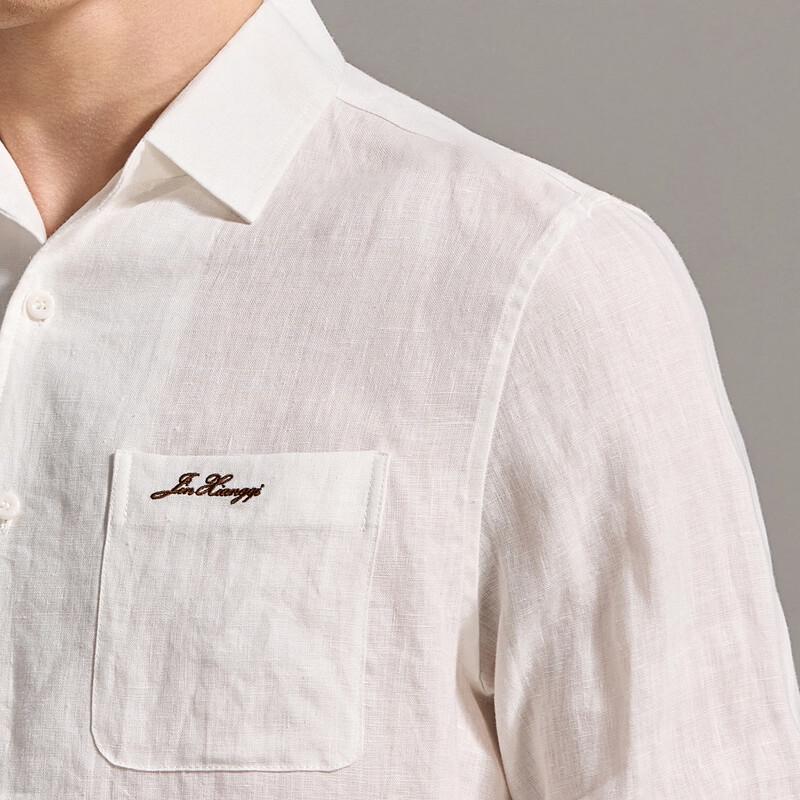 António 100% Linen Men's Business Long Sleeve Shirt