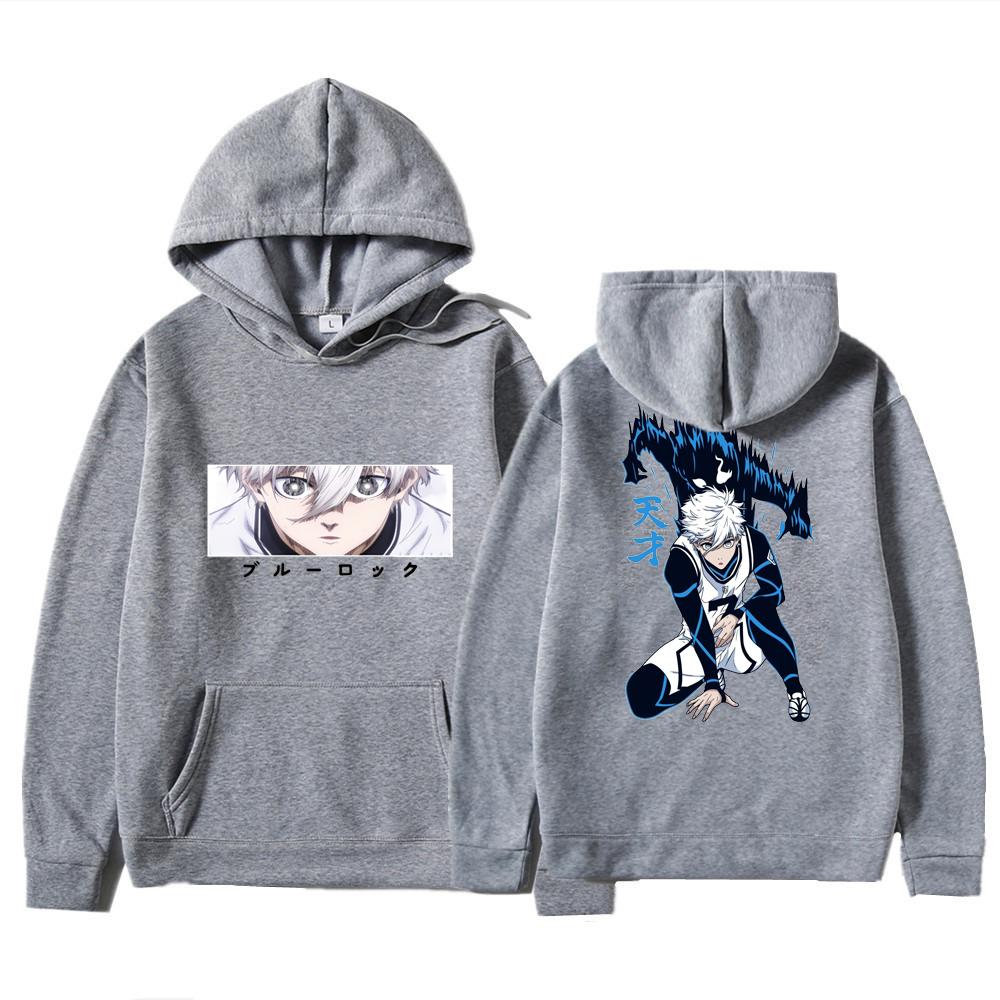 Наги Сэйсиро Гений Blue Lock Аниме худи с принтом Мужская высококачественная повседневная толстовка Y2K M