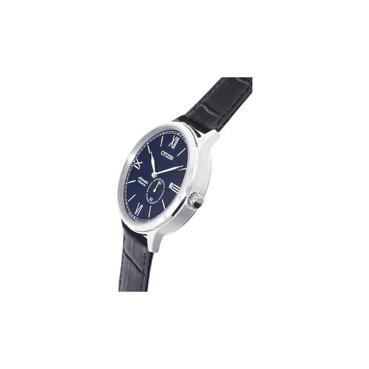 Citizen Orologio Automatico Meccanico con Cinturino in Pelle di Mucca 42,4 mm Orologi da Uomo Quadrante Blu NJ0090-21L