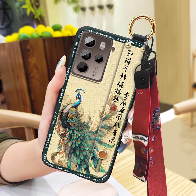 Schmutzabweisende Handyhülle für ältere Damen für HTC U23 Pro/U23 Ring Silikon Stoßfest Umhängeband Armband Staubdicht Langlebig