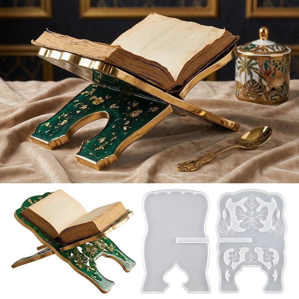 Unique Design Epoxy Resin Mold DIY Tool Reading Rack New Book Holder Mold Desk Decoration