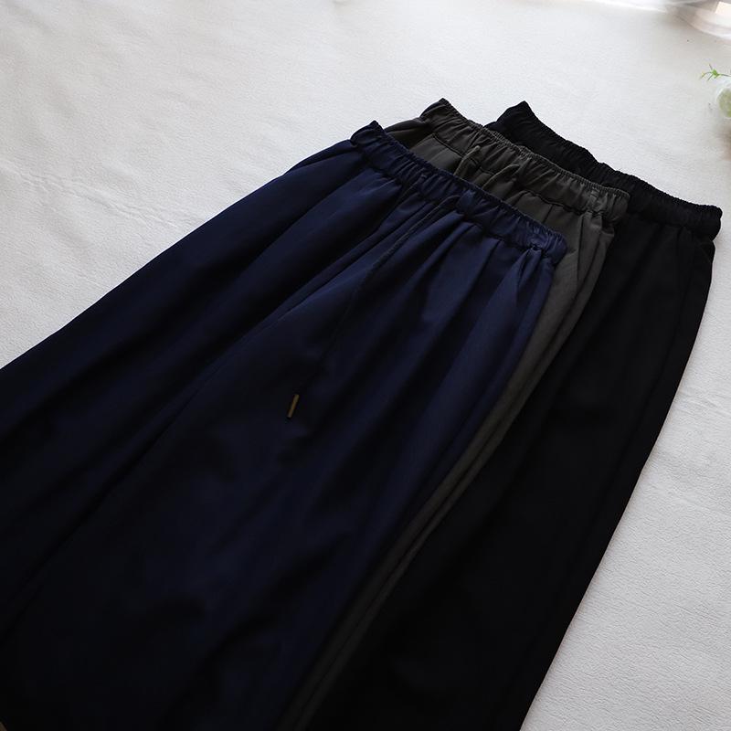 [Bi Zheng] 2025 Early Spring Women's Korean Style Loose Wide-Leg Elastic Waist Casual Pants