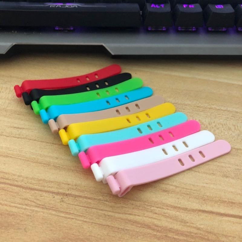 10PCS Cable Organizer Silicone Wire Binding Data Cable Tie Management Bobbin Winder Marker Holder Tape Lead Straps