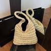 Sommer-Stroh-Geflochtene Tasche für Damen Schultertasche Raffia Papierseil Boho Strandhandtaschen Lässige Umhängetasche Damen Portemonnaie
