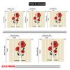 2pcs 2D flat printing Window Curtains Poppy flowers take care yourself 100% Polyester Fabric Without Electricity Festive Wall