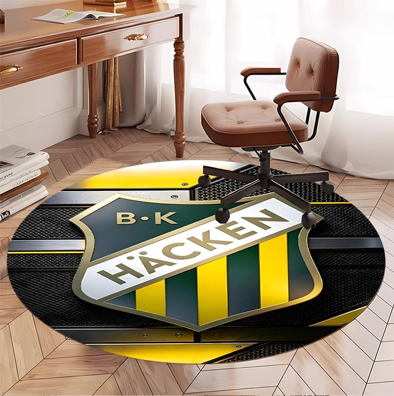 BK Hacken Pattern Round Rug, Indoor/Outdoor Mat, for Picnic, Gameroom, Bedroom, Office, Living Room, Home Decor Carpet, Birthday Gift