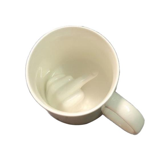 

Up Yours Middle Finger Mug Novelty Middle Finger Ceramic Coffee Cup 300ml Funny Mug Birthday Prank Gift for Friends Family 300ML білий