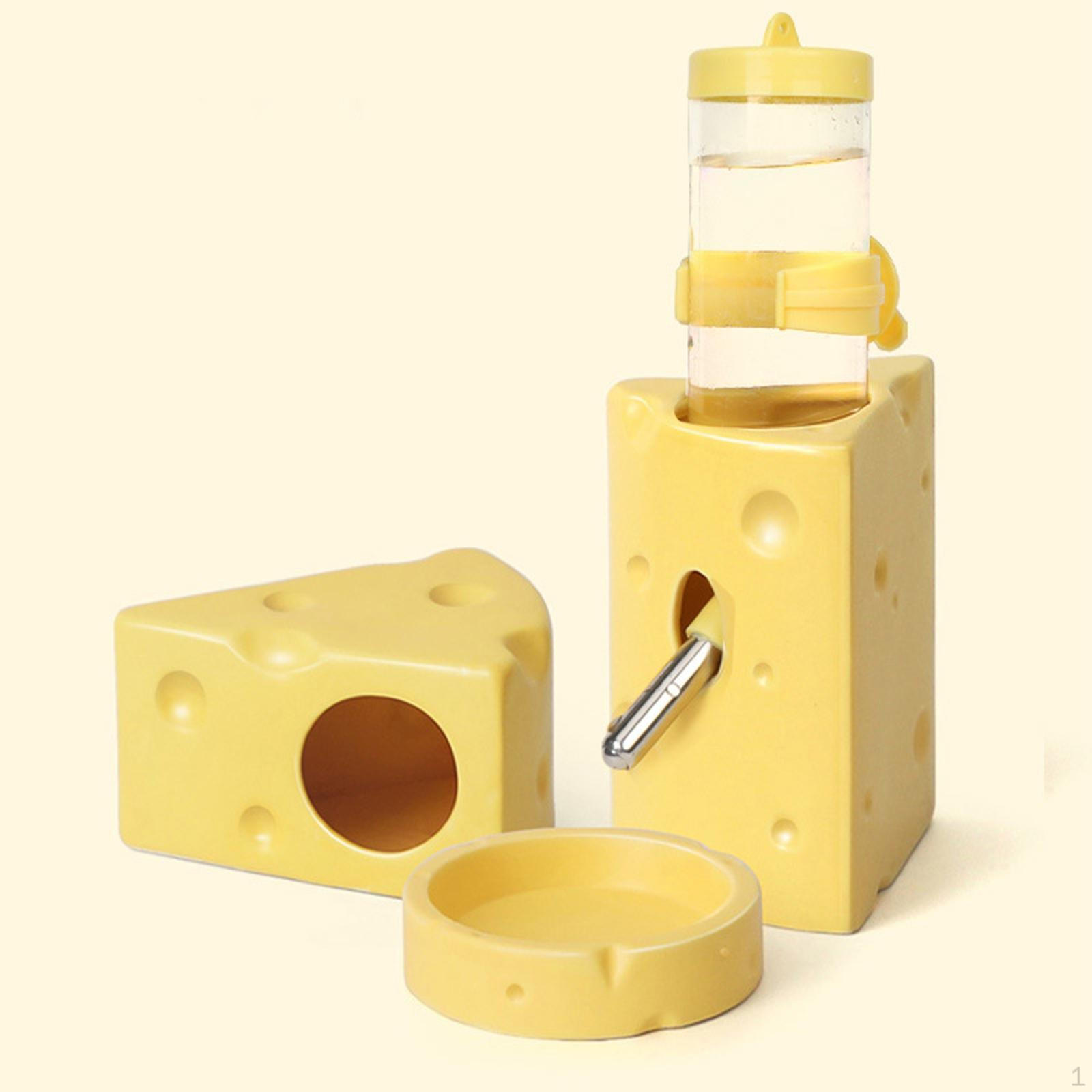 

Ceramic Habitat for Hamsters with Water Bottle And Cooling Feature Small Pets Yellow L