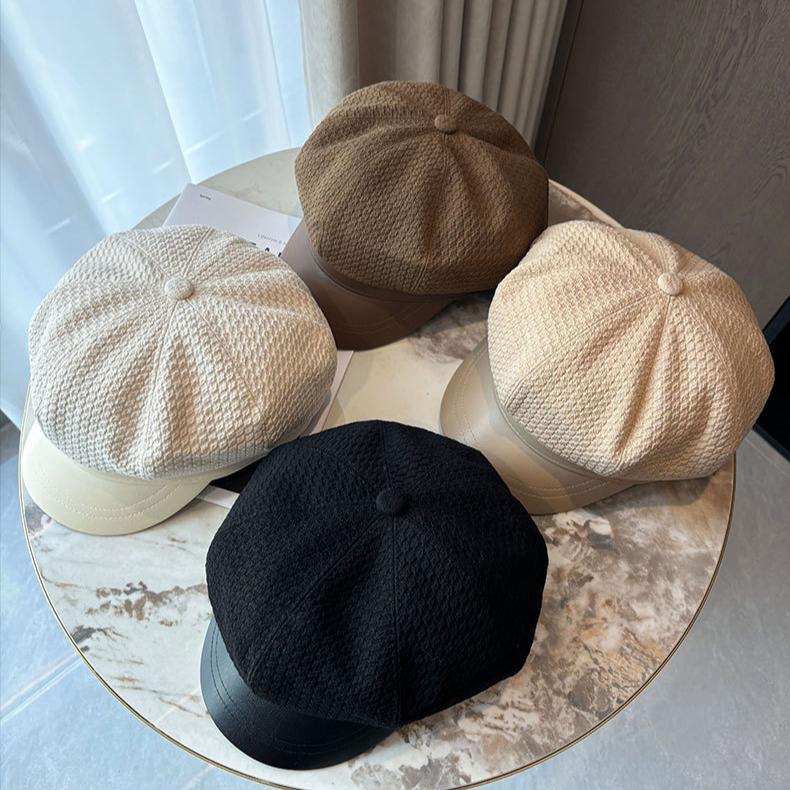 Women's Stylish Beret Hat, Lightweight Knitted Painter Hat, Urban Chic Retro Newsboy Cap for Fall/Spring, Casual, Christmas Gift