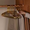 10pcs Matte Gold Hanger Clothes Horse  Aluminum Alloy Drying Rack Anti -slip Dress Towel Hangers Wardrobe Space Saver Organizer